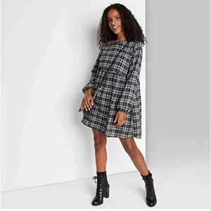 Plaid Long Sleeve Dress